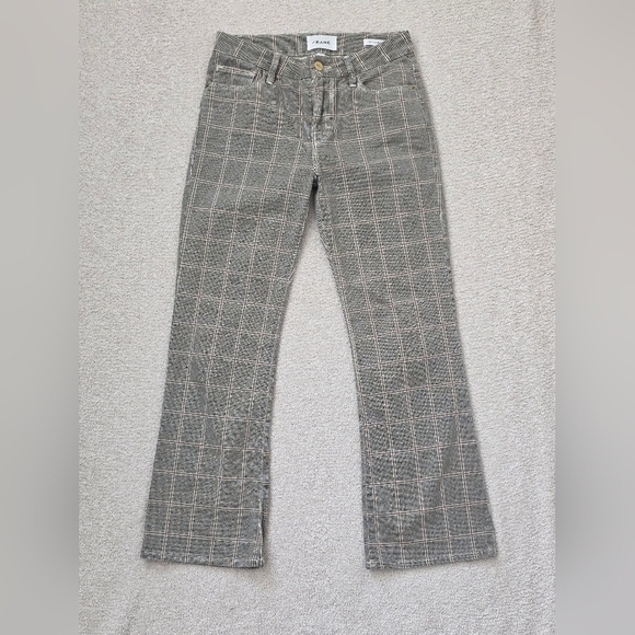 FRAME Le Crop Mini Boot In Windowpane Plaid Jeans 24 FALL STAPLE! - Picture 6 of 9